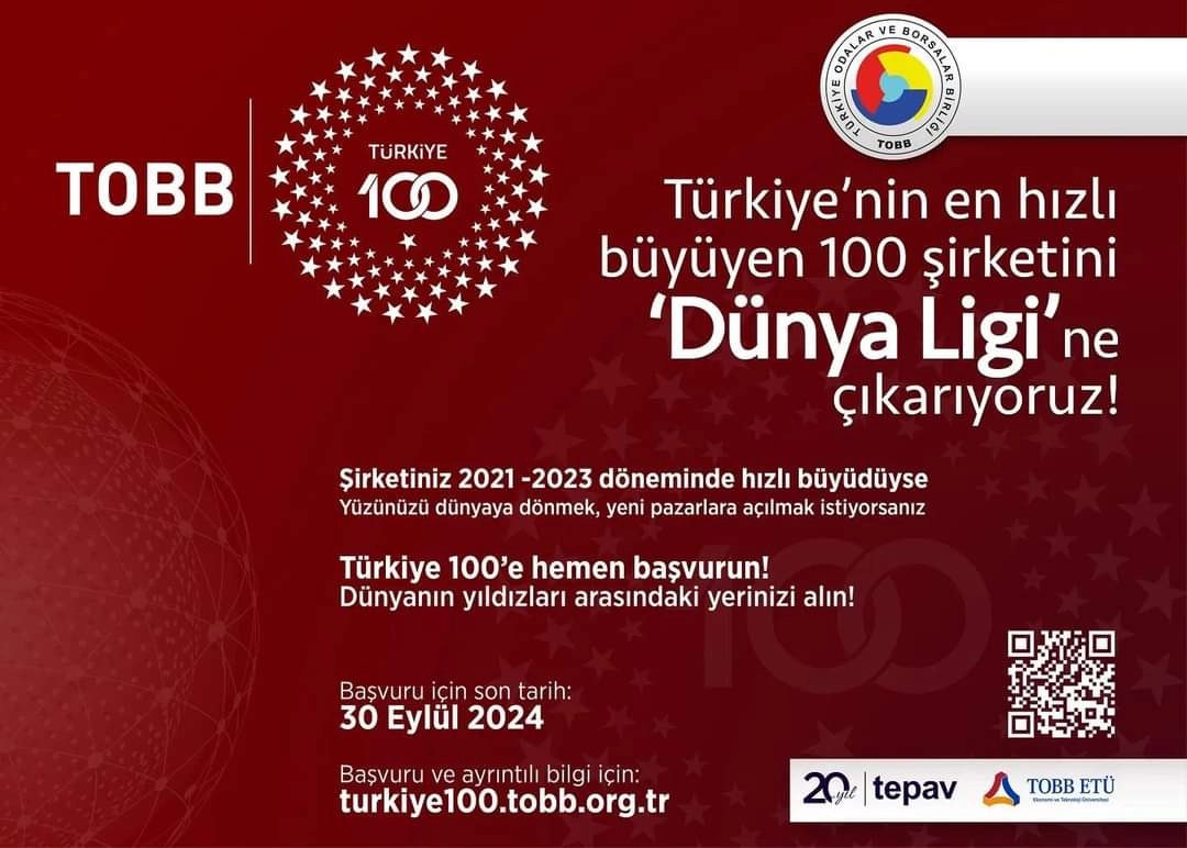 TOBB öncülüğünde, TEPAV ve TOBB ETÜ işbirliğinde Türkiye’nin en hızlı büyüyen 100 şirketi seçilecek. 