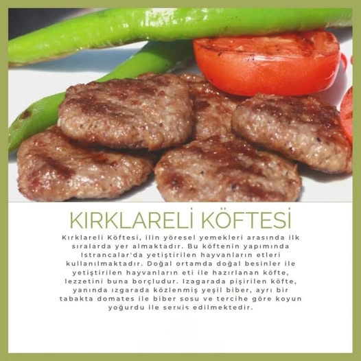 Kırklareli Köftesi Coğrafi İşaret Tesciline Bir Adım Daha Yaklaştı..