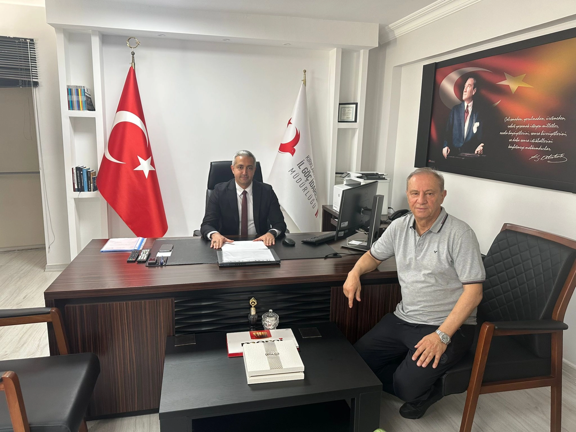 Kırklareli İl Göç İdaresi Müdürlüğü görevine atanan Fırat Güreş' e hayırlı olsun ziyareti