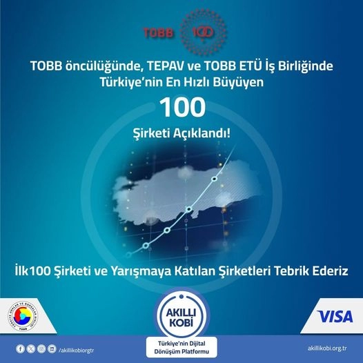 TOBB öncülüğünde TEPAV VE TOBB ETÜ iş birliğinde Türkiye'nin en hızlı büyüyen 100 şirketi yarışması sonuçlandı.
