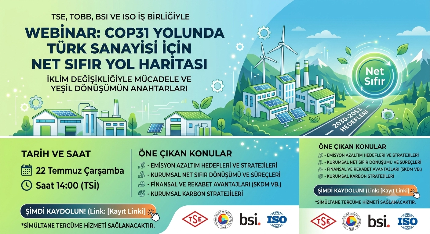 "COP31 Yolunda Türk Sanayisi için Net Sıfır Yol Haritası" Webinarı