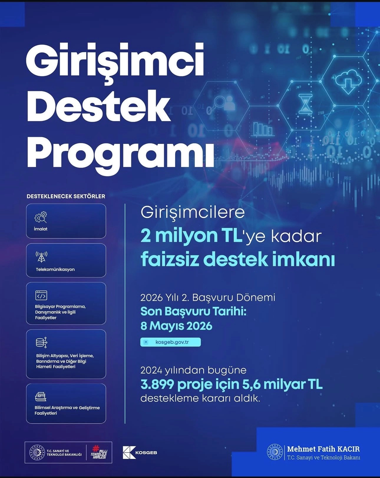 Girişimci Destek Programı İş Geliştirme Çağrısı 2026 Yılı 2. Dönem Başvuruları Başladı