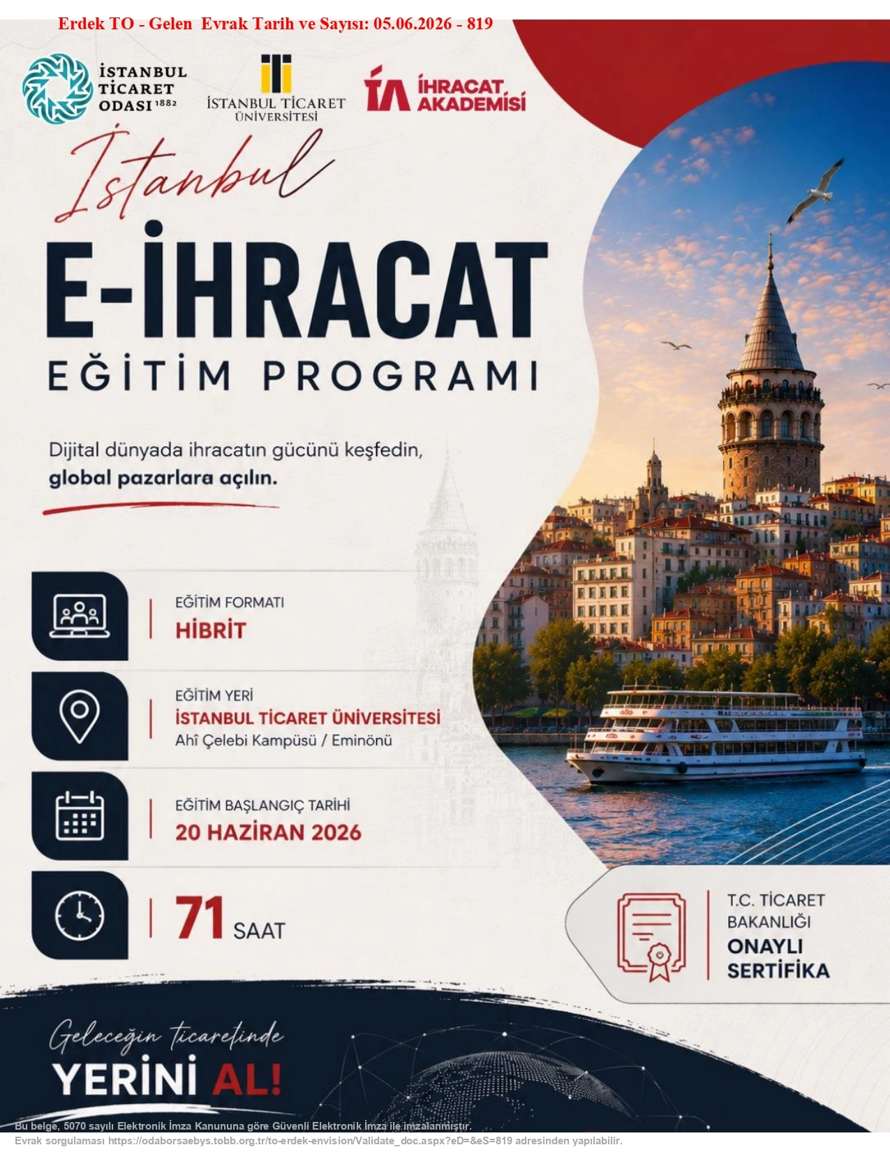 İhracat Akademisi Eğitim Duyurusu