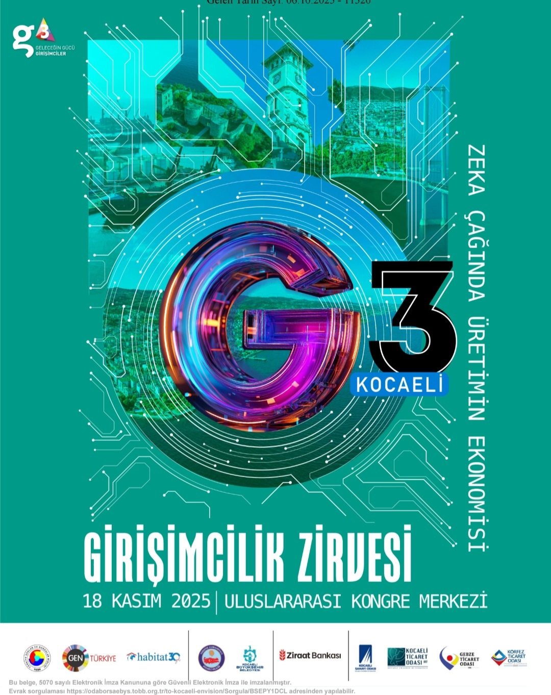 Kocaeli G3 Forum Girişimcilik Zirvesi, 18 Kasım 2025