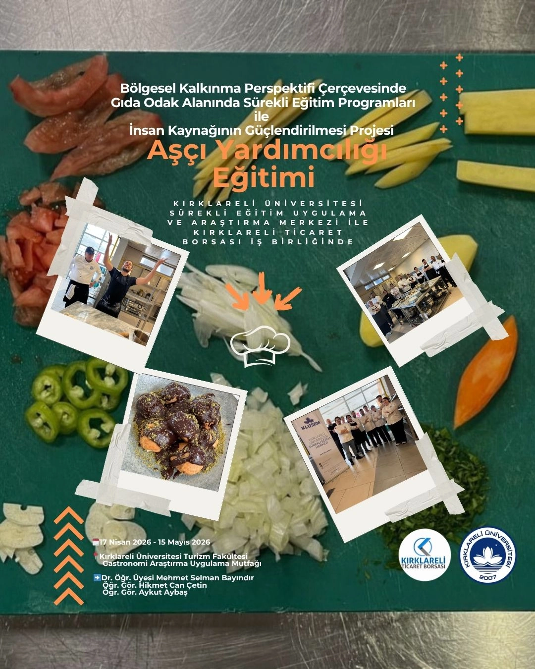 Kırklareli Üniversitesi ile Kırklareli Ticaret Borsası İş Birliğinde Yürütülen Aşçı Yardımcılığı Eğitimi Devam Ediyor