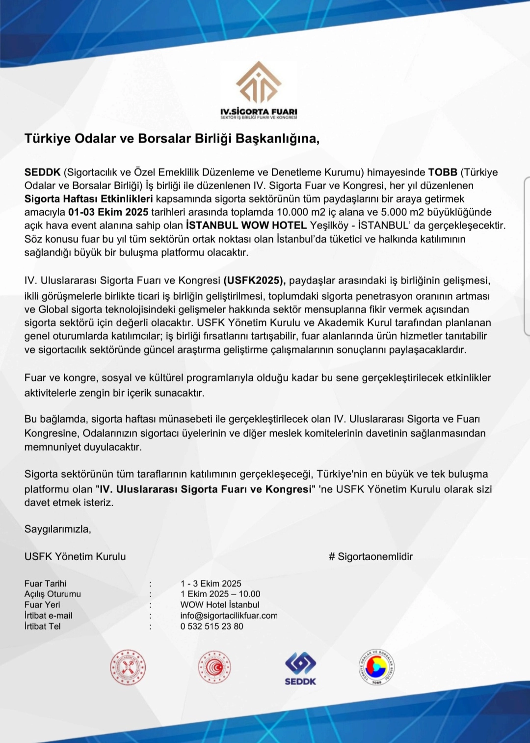 Sigorta Sektörü İş Birliği Fuarı ve Kongresi