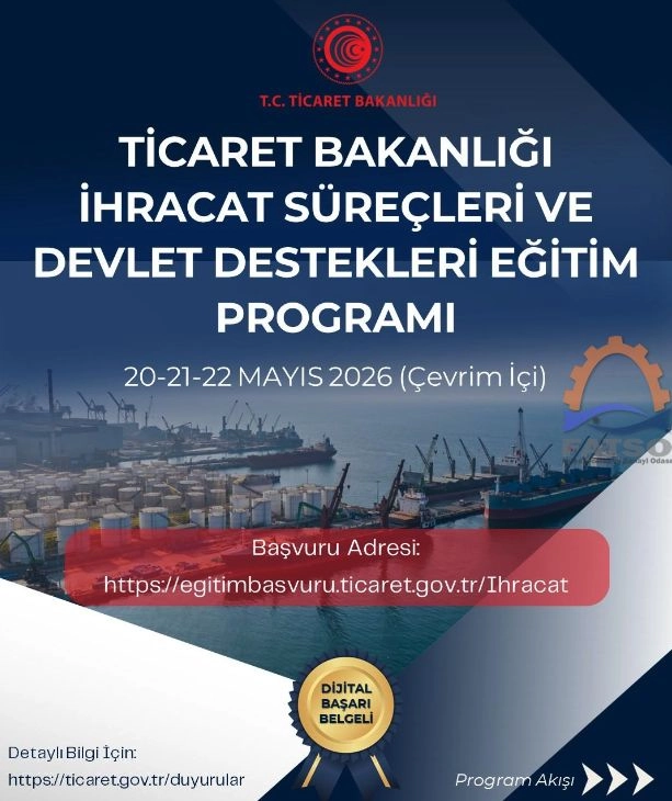 Ticaret Bakanlığı İhracat Süreçleri ve Devlet Destekleri Eğitim Programı Hk.