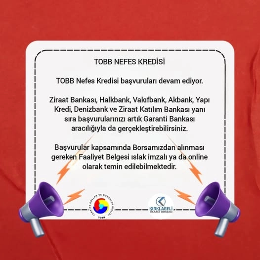 TOBB NEFES KREDİSİ